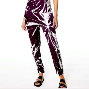 Young Fabulous & Broke jogger pants silky raisin starburst tie dye M NWT